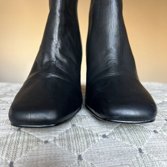 Steve Madden Lourde Black Leather Black Ankle Boot Bootie Square Toe Women 8 M - Picture 8 of 16